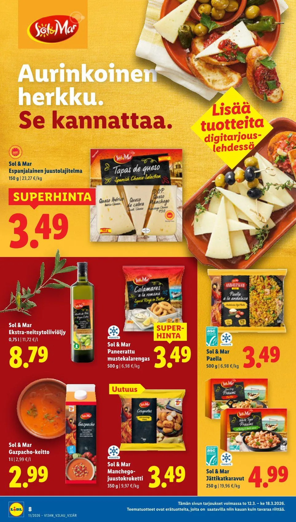  Kaupan Lidl uusimmat tarjoukset voimassa alkaen 12. maaliskuuta - 18. maaliskuuta 2026 - Tarjouslehti sivu 8