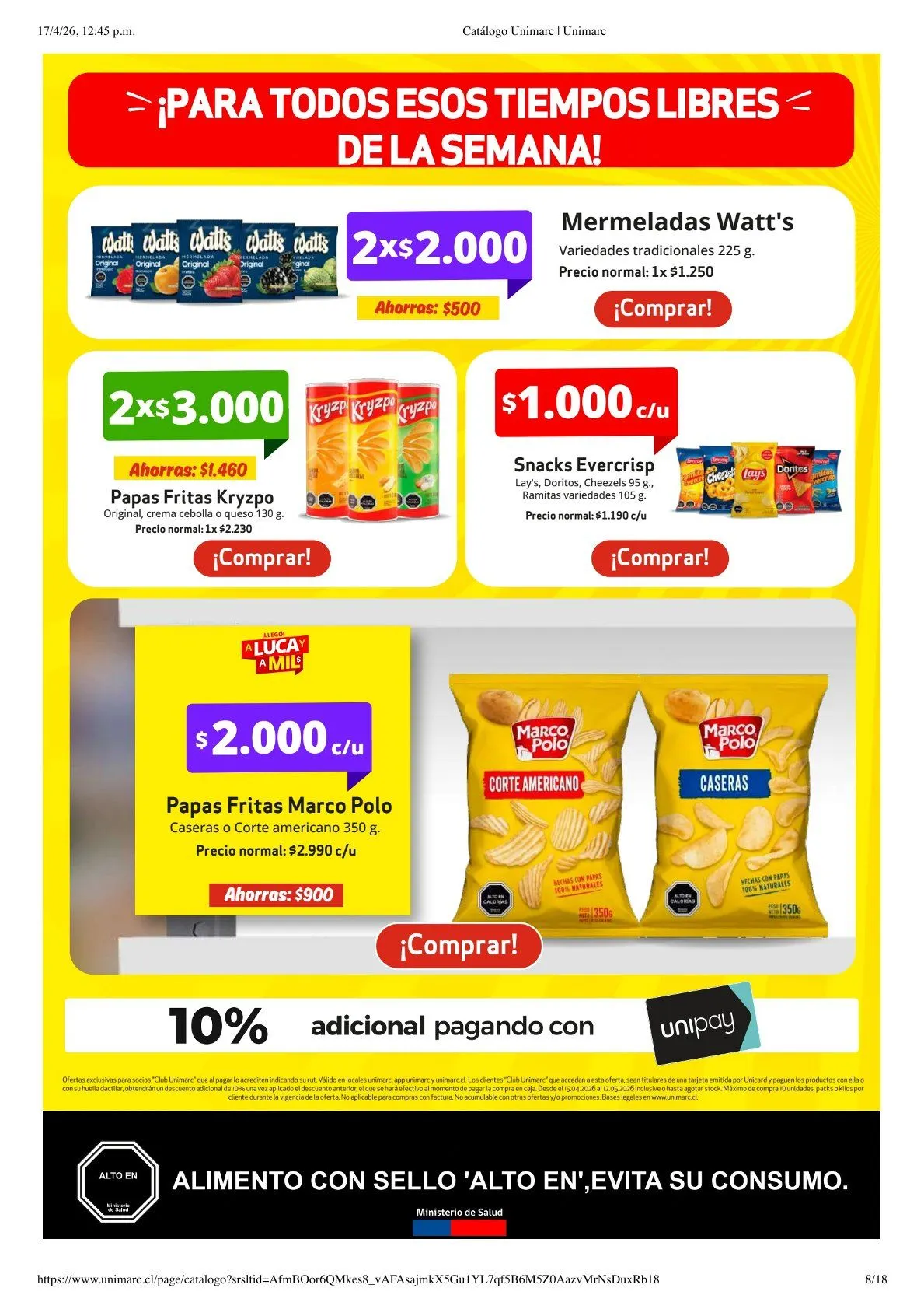 Catálogo de  Unimarc Ofertas 17 de abril al 20 de abril 2026 - Página 8