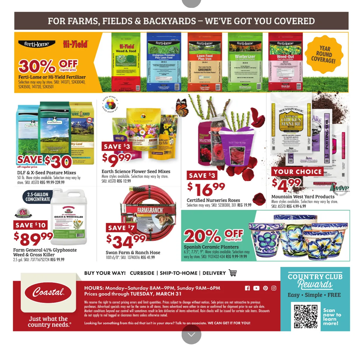 Weekly promotion Coastal Farm & Ranch Sales spanning from March 25 to March 31 2026 - Page 8 for Catalogue 365