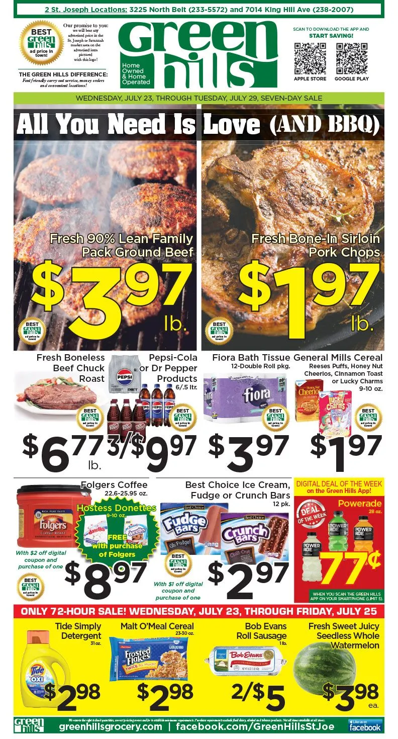 Weekly ad Green Hills Grocery Sales from July 23 to July 29 2025 - Page 