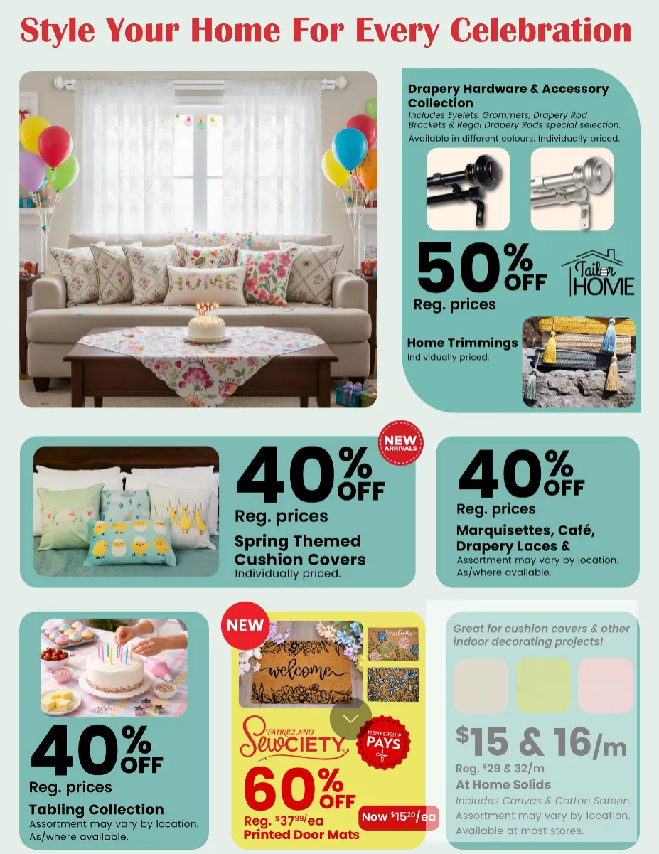 Fabricland Sales from April 1 to April 30 2026 - flyer page 8