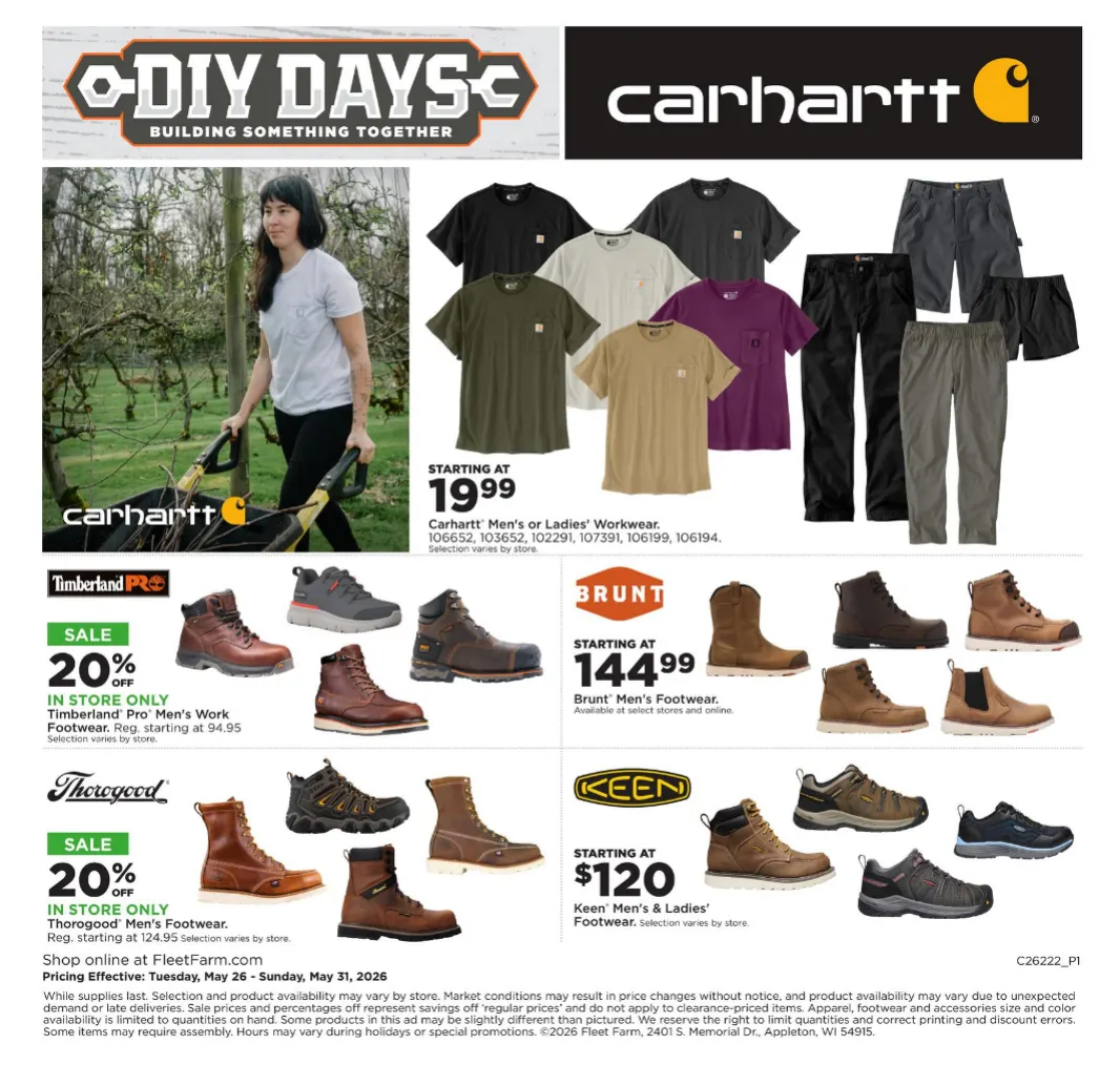 Weekly promotion Fleet Farm Sales spanning from May 26 to May 31 2026 - Page 8 for Catalogue 365