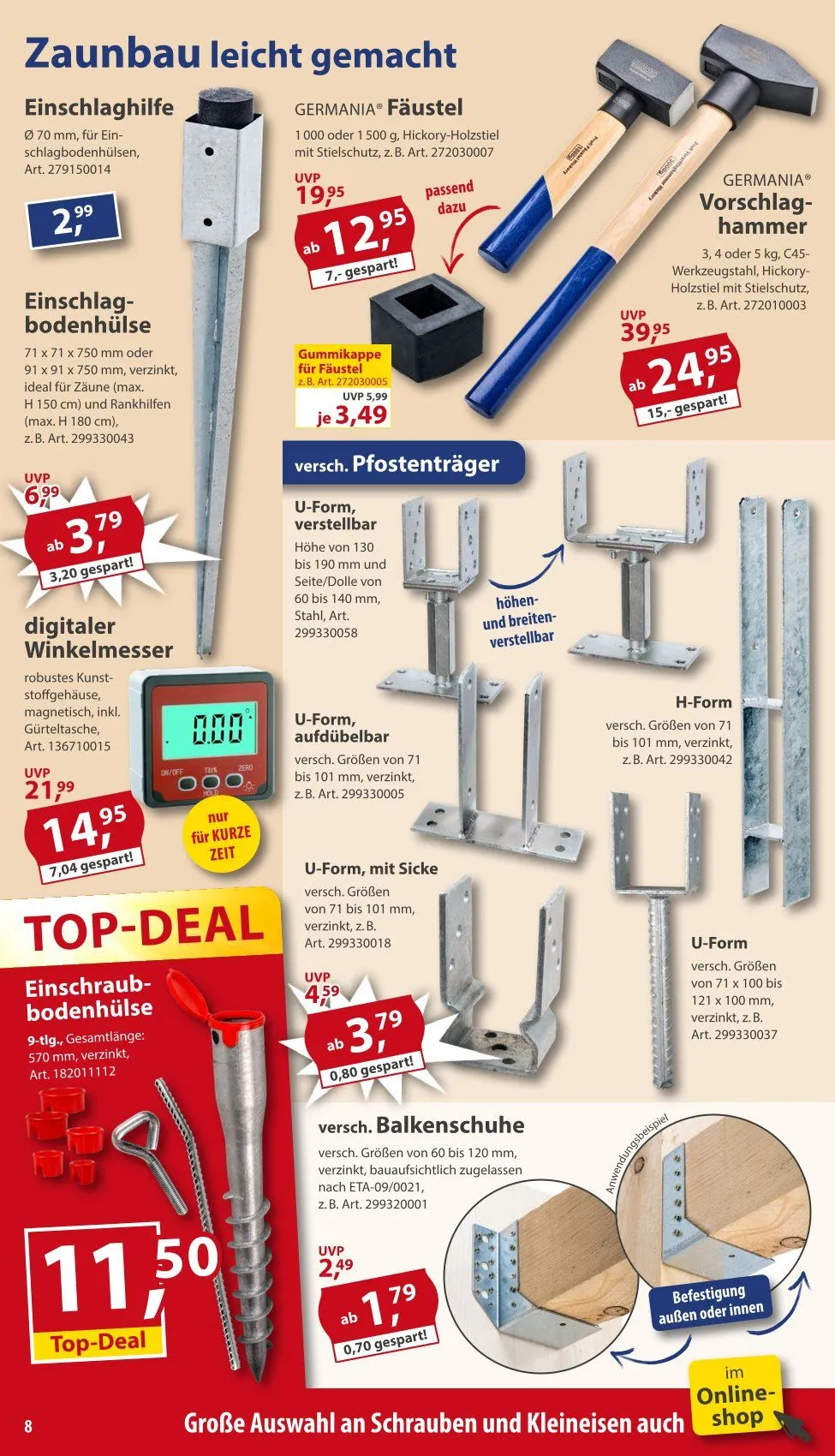  Prospekt Sonderpreis-Baumarkt von 14. Februar bis 20. Februar 2026 - Prospekt seite 8
