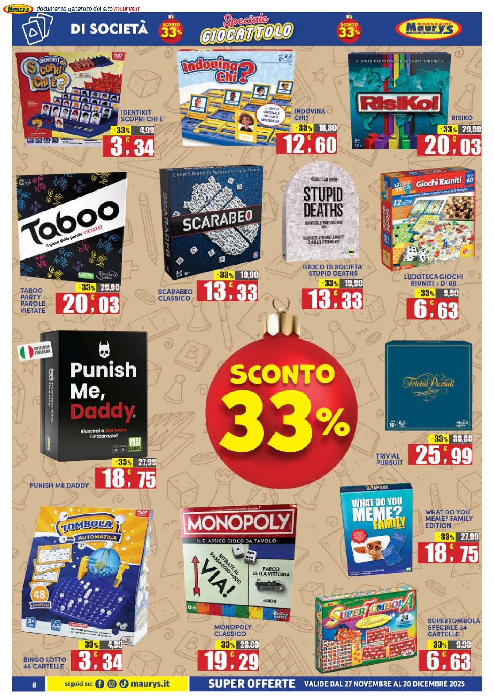 Maury's  Volantino da 27 novembre a 20 dicembre di 2025 - Pagina del volantino 8