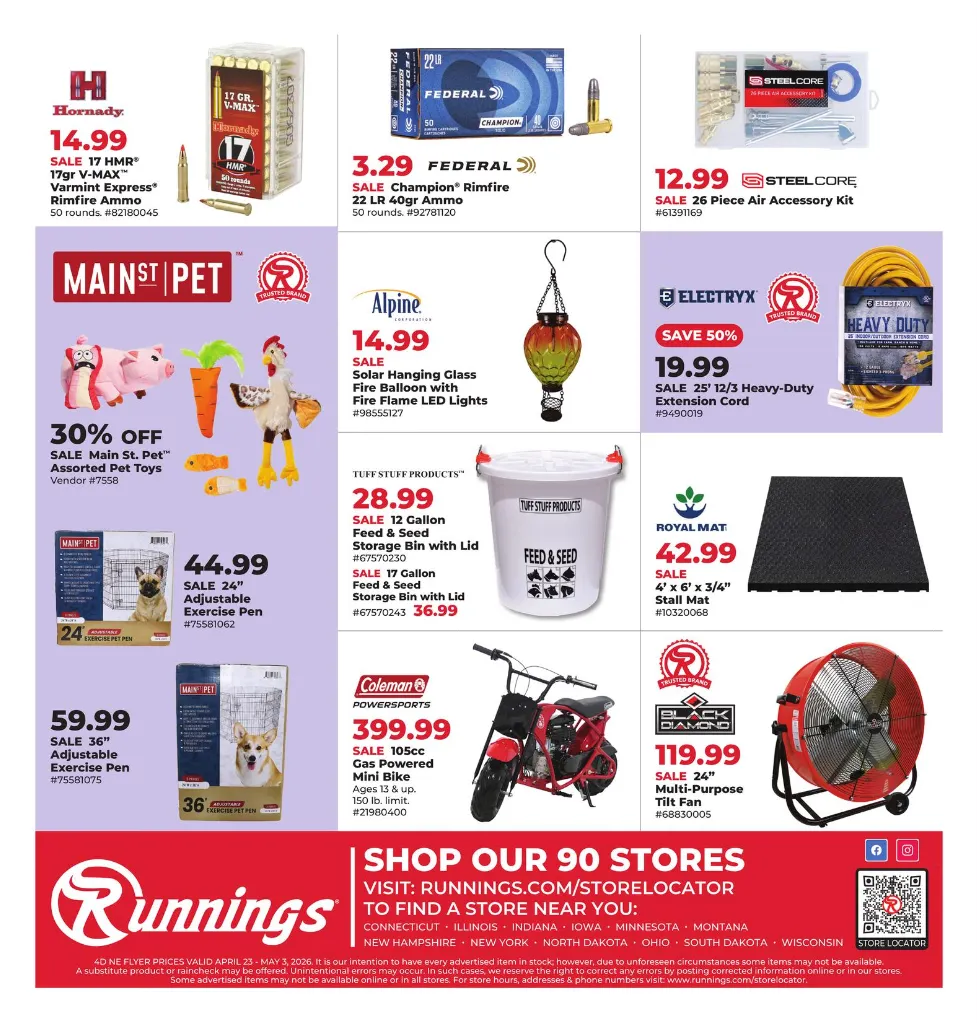 Weekly promotion Runnings Sales spanning from April 23 to May 3 2026 - Page 8 for Catalogue 365