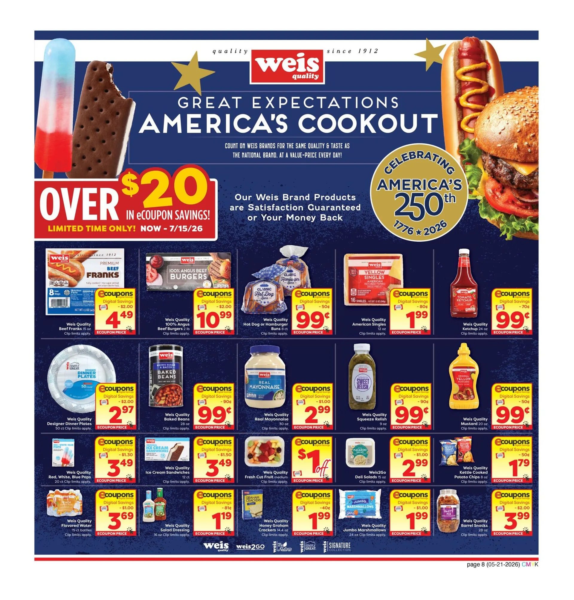 Weekly promotion Weis Sales spanning from May 21 to June 17 2026 - Page 8 for Catalogue 365