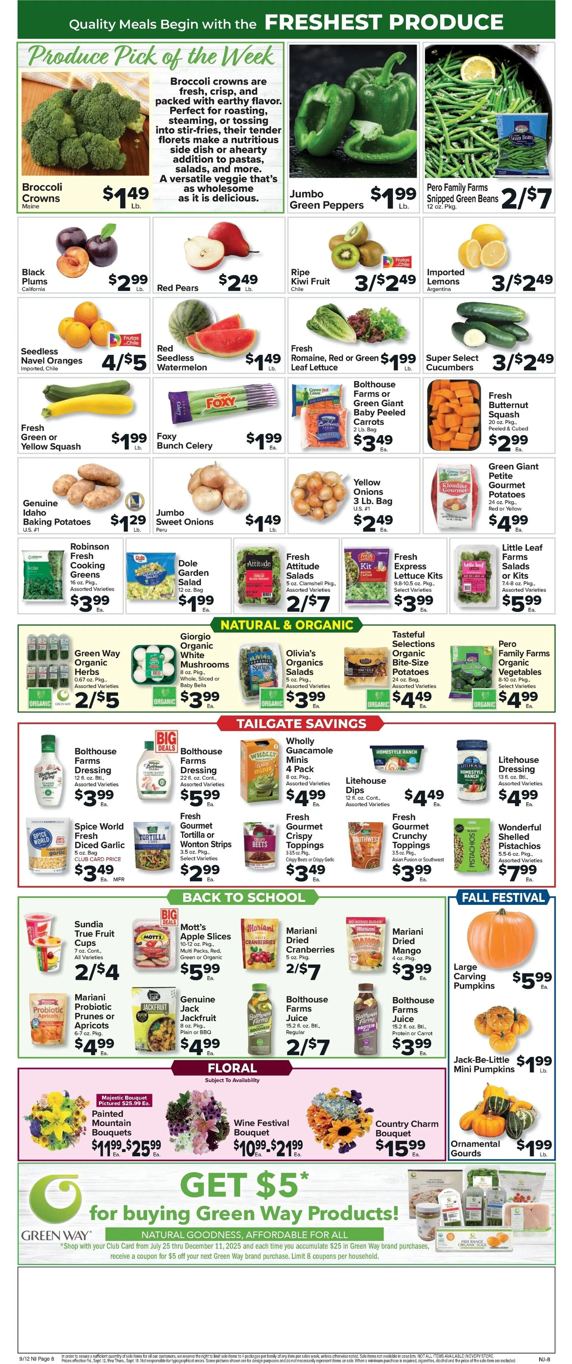 Weekly promotion Foodtown Sales spanning from September 12 to September 18 2025 - Page 8 for Catalogue 365