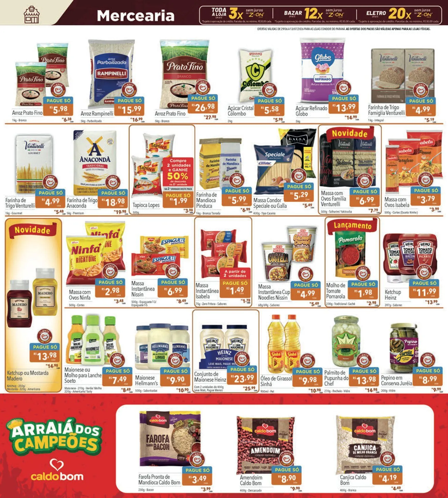 Encarte de  Folhetos Supermercados Condor 29 de junho até 13 de julho 2026 - Pagina 8