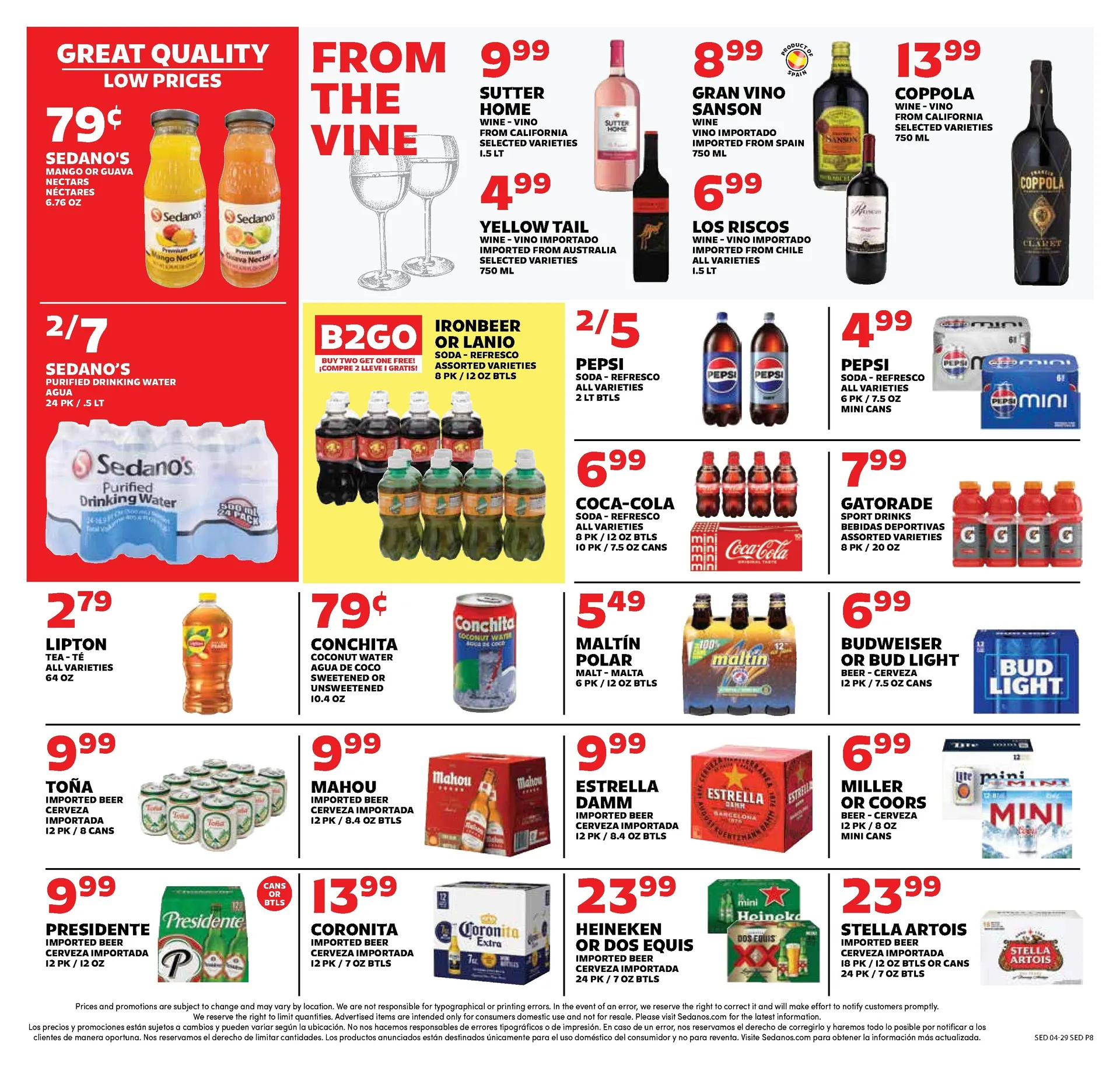 Weekly promotion Sedano's Sales spanning from May 29 to June 5 2026 - Page 8 for Catalogue 365