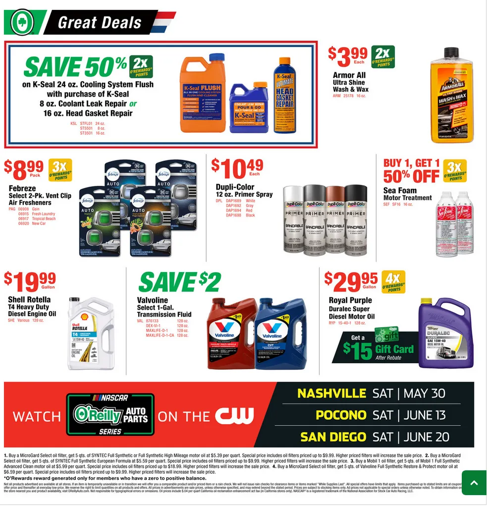 Weekly promotion O'Reilly Auto Parts Sales spanning from May 27 to June 23 2026 - Page 8 for Catalogue 365