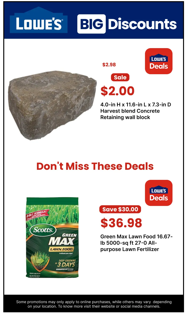 Weekly promotion Lowe's Sales spanning from April 6 to April 26 2026 - Page 8 for Catalogue 365