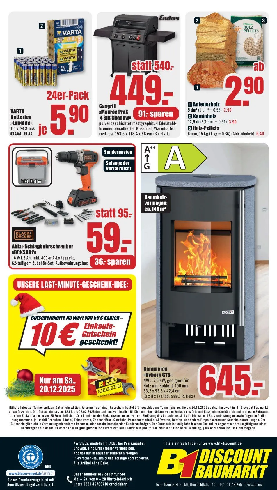 B1 Discount Baumarkt Angebote von 13. Dezember bis 24. Dezember 2025 - Prospekt seite 8