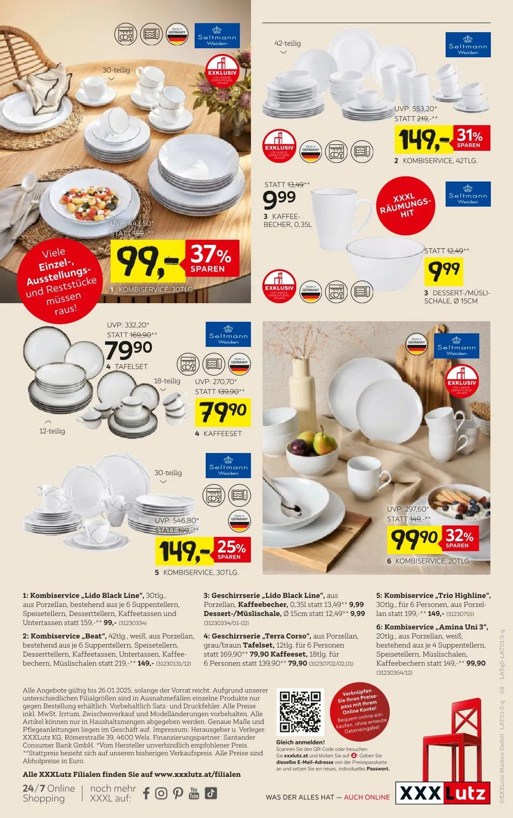 XXXLutz Angebote von 30. Dezember bis 26. Jänner 2025 - Flugblätt seite  8