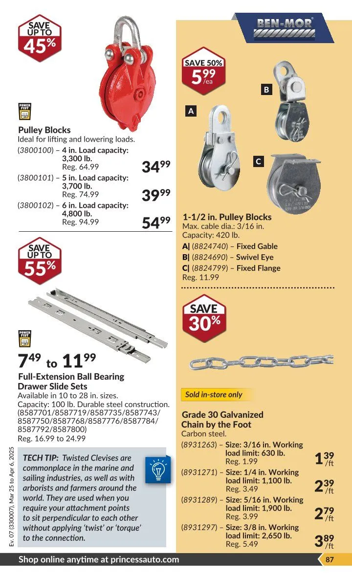 Princess Auto Sales from March 25 to April 6 2025 - flyer page 63