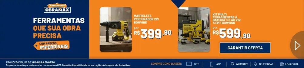 Encarte de Folhetos Obramax  18 de junho até 1 de julho 2026 - Pagina 9