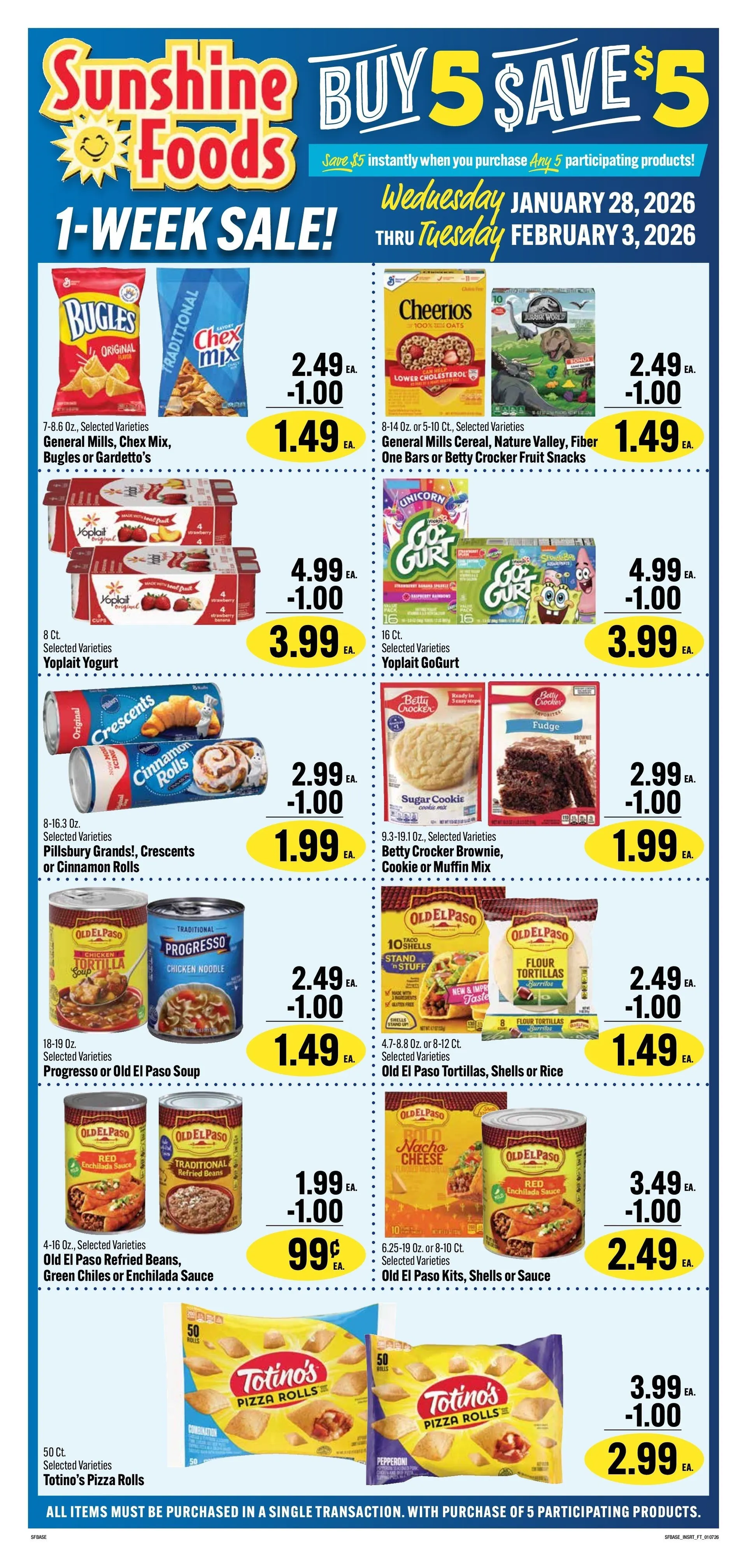 Weekly promotion Sunshine Foods Sales spanning from January 28 to February 3 2026 - Page 9 for Catalogue 365
