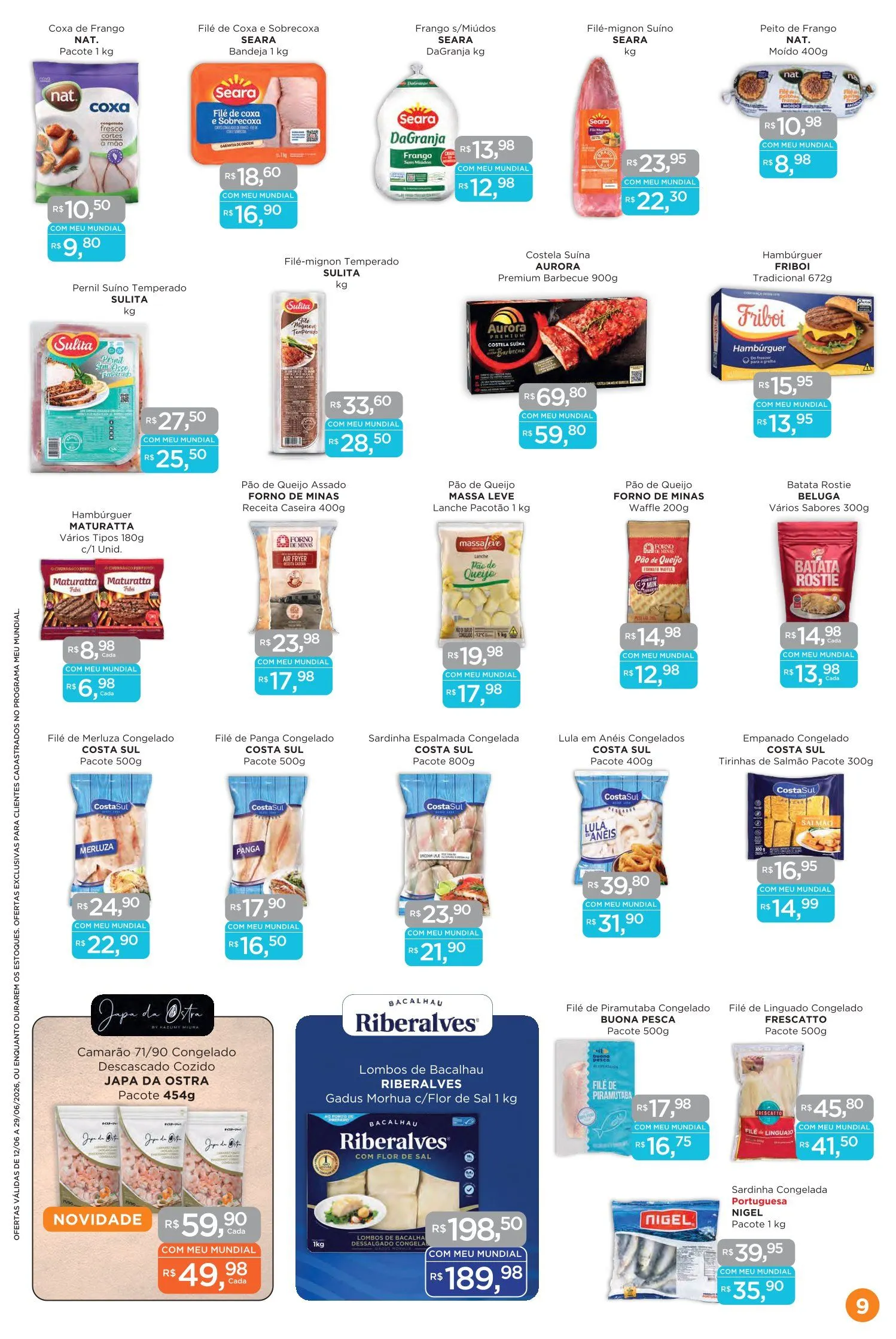 Encarte de Folhetos Supermercados Mundial 12 de junho até 29 de junho 2026 - Pagina 9
