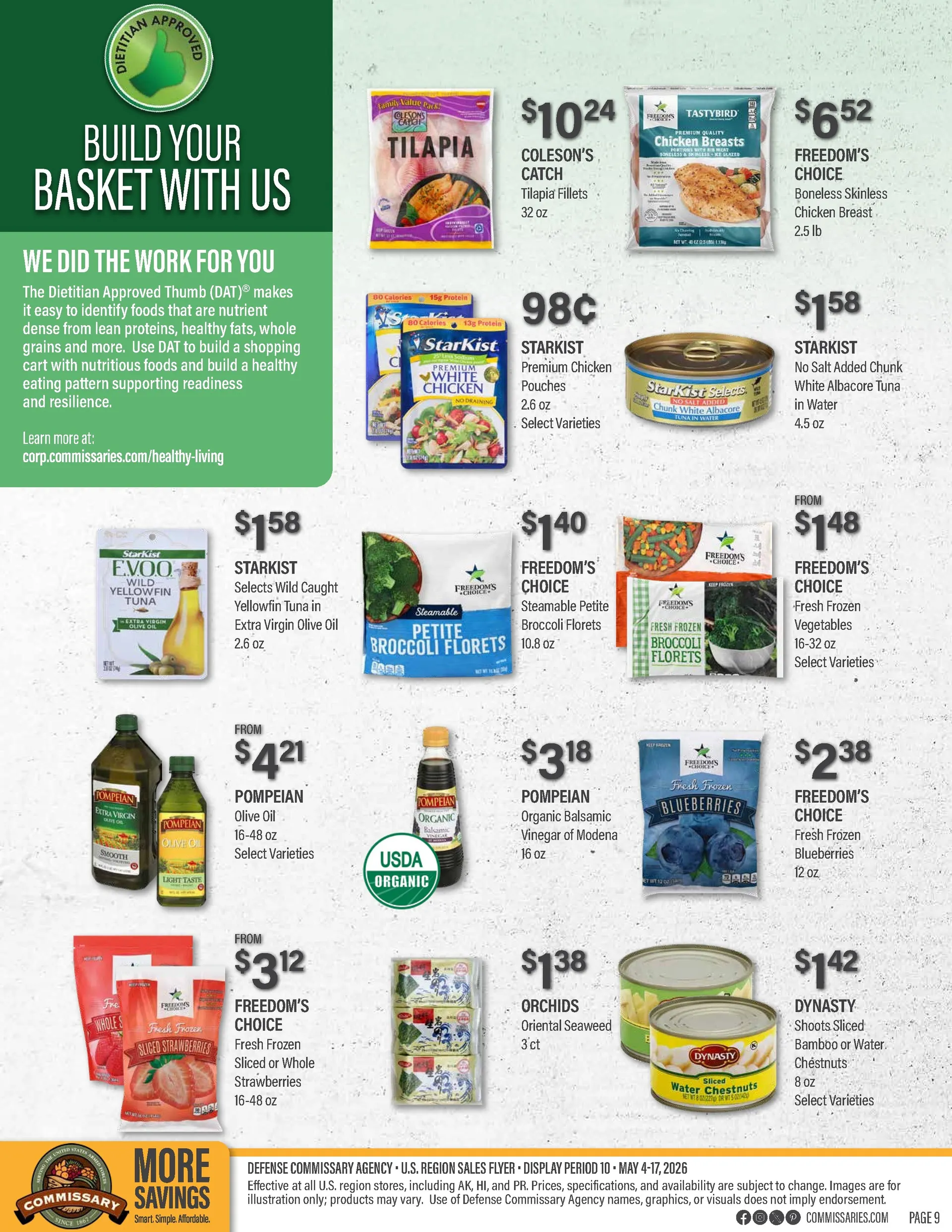 Weekly promotion Commissary Sales spanning from May 4 to May 17 2026 - Page 9 for Catalogue 365