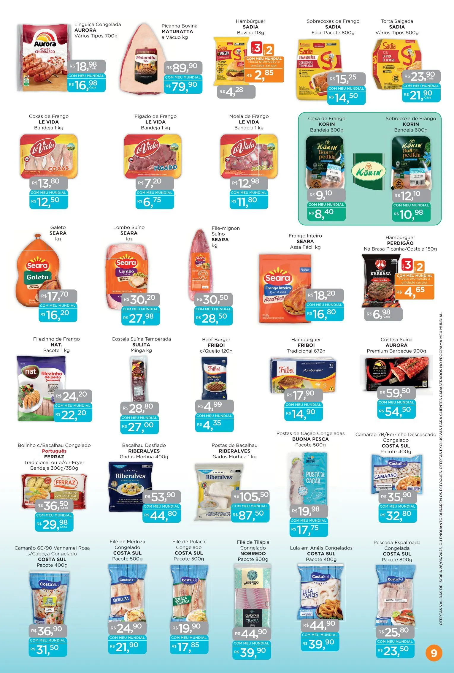 Encarte de Folhetos Supermercados Mundial 13 de junho até 26 de junho 2025 - Pagina 9