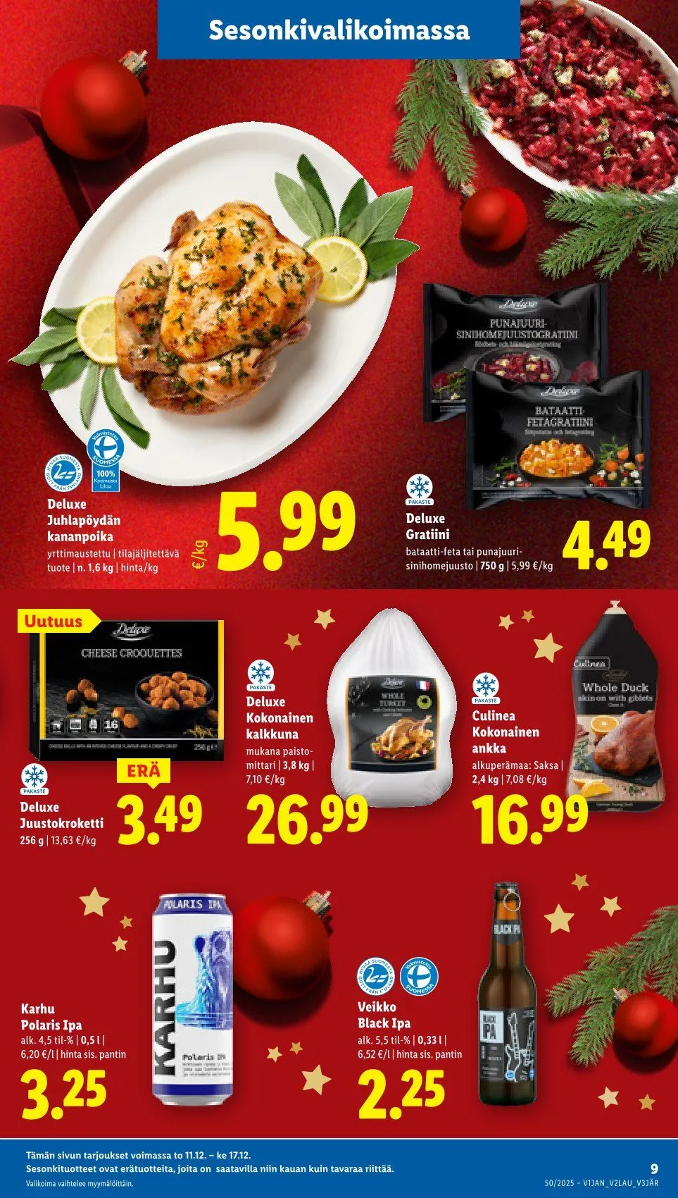 Lidl uusimmat tarjoukset voimassa alkaen 11. joulukuuta - 17. joulukuuta 2025 - Tarjouslehti sivu 9