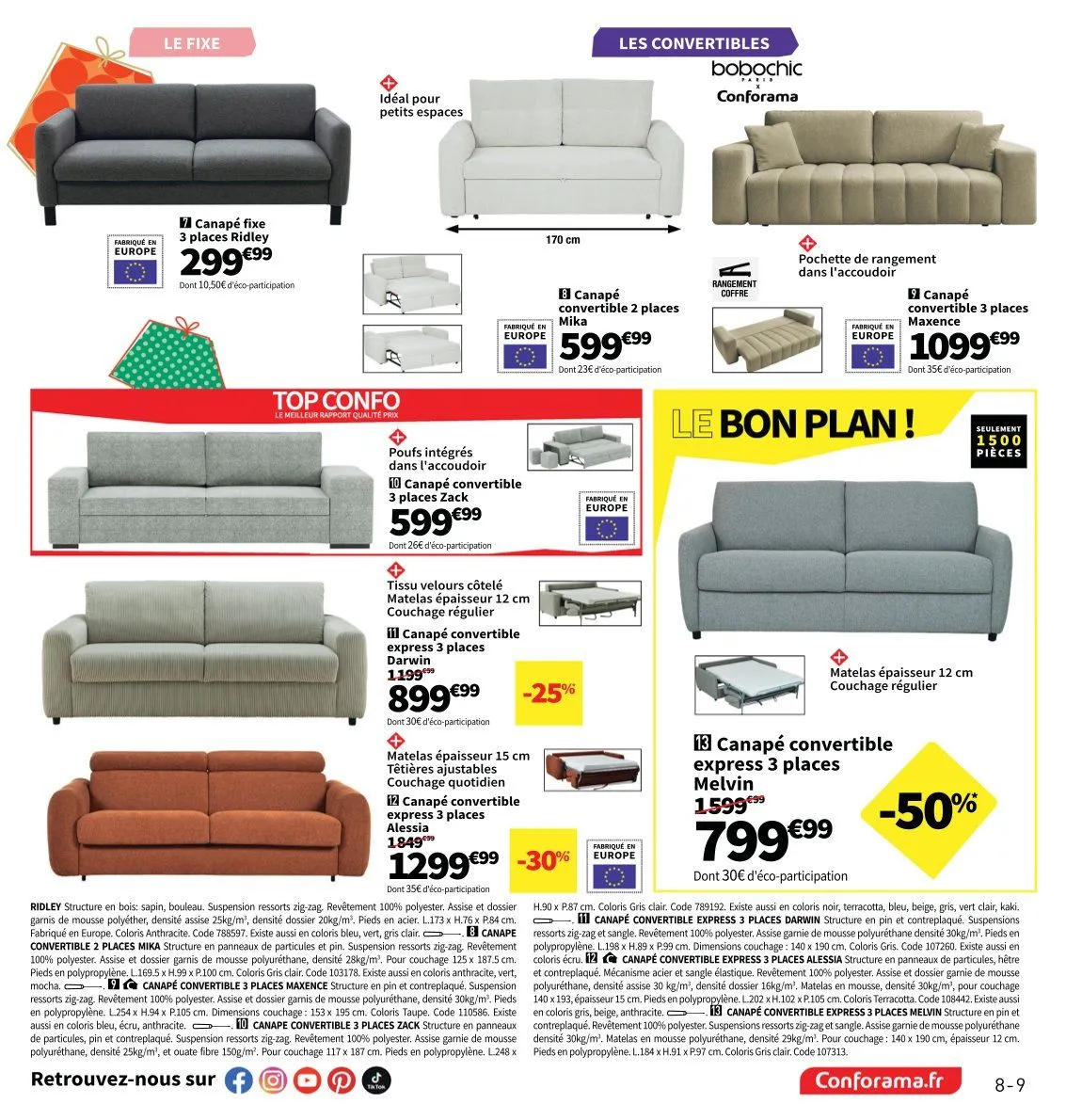 Catalogues Conforama du 28 octobre au 25 décembre 2025 - Catalogue page 9