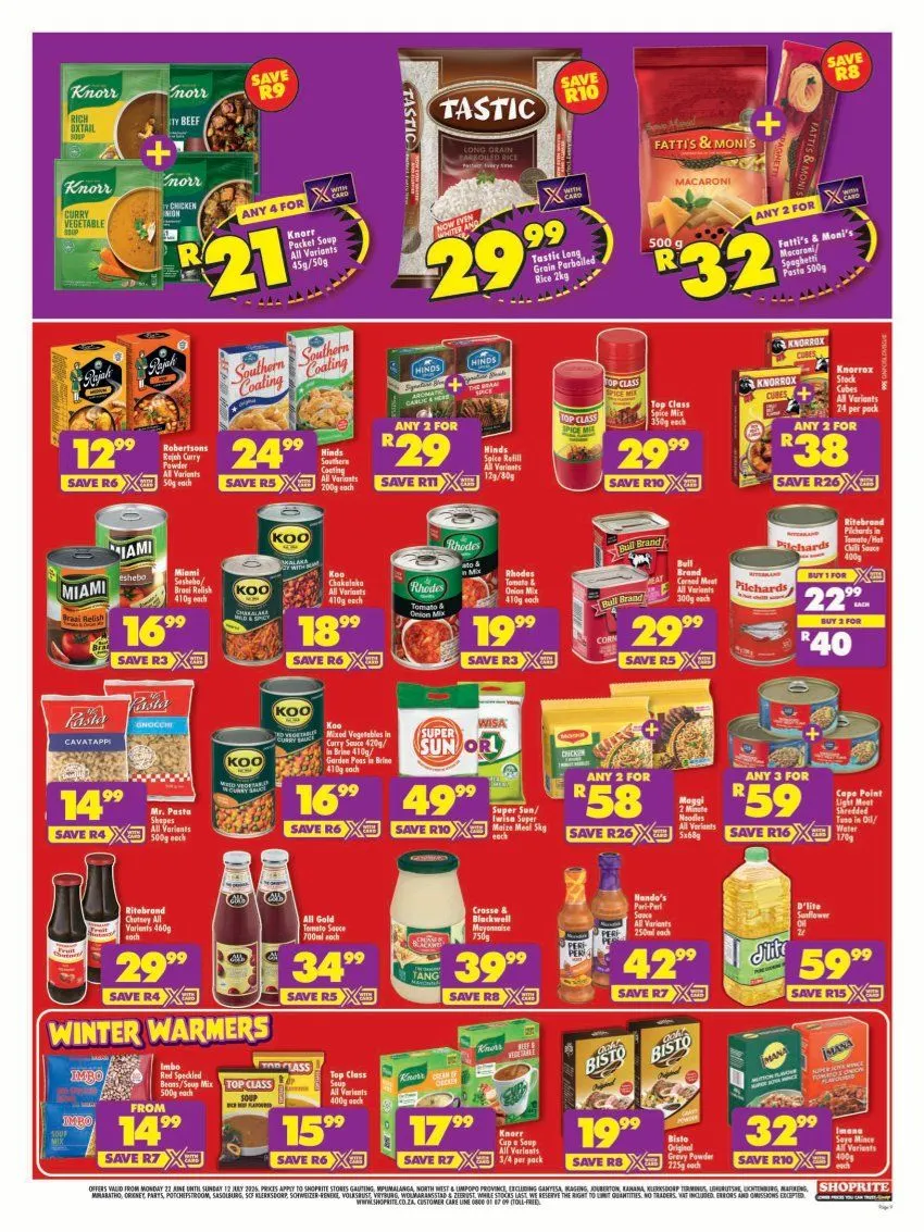 Shoprite Sales from 22 June to 12 July 2026 - Catalogue Page 9