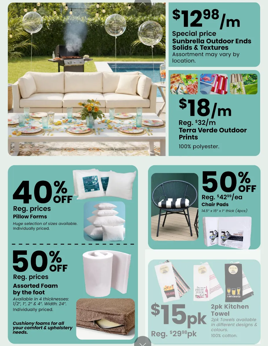 Fabricland Sales from April 1 to April 30 2026 - flyer page 9