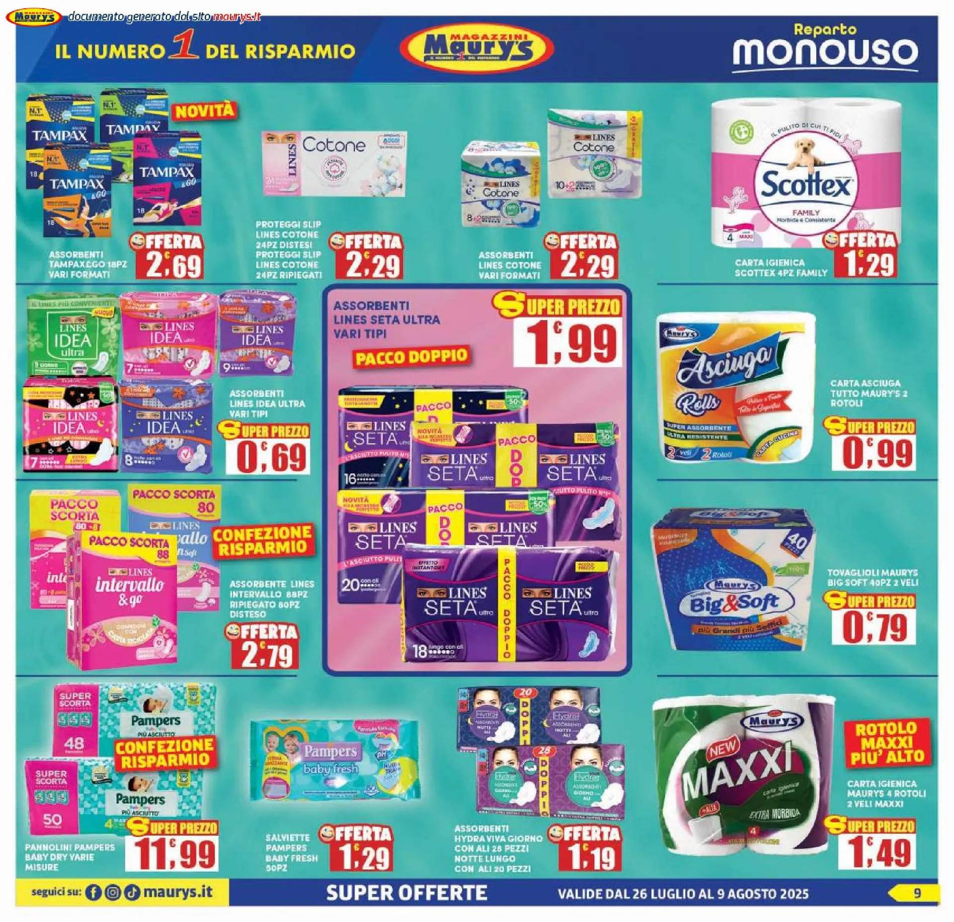 Maury's Volantino da 25 luglio a 9 agosto di 2025 - Pagina del volantino 9