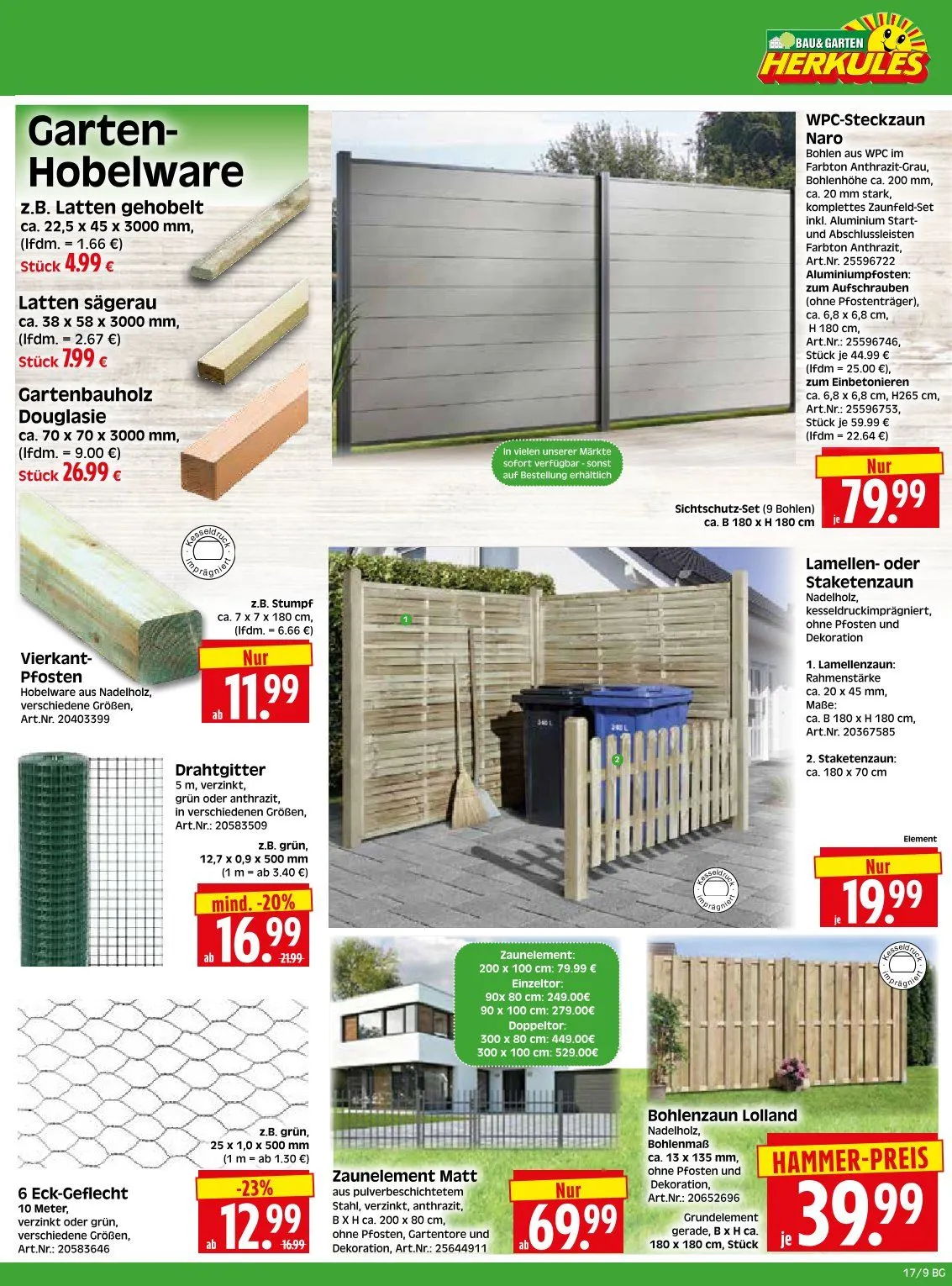  Herkules Baumarkt von 20. April bis 25. April 2026 - Prospekt seite 9