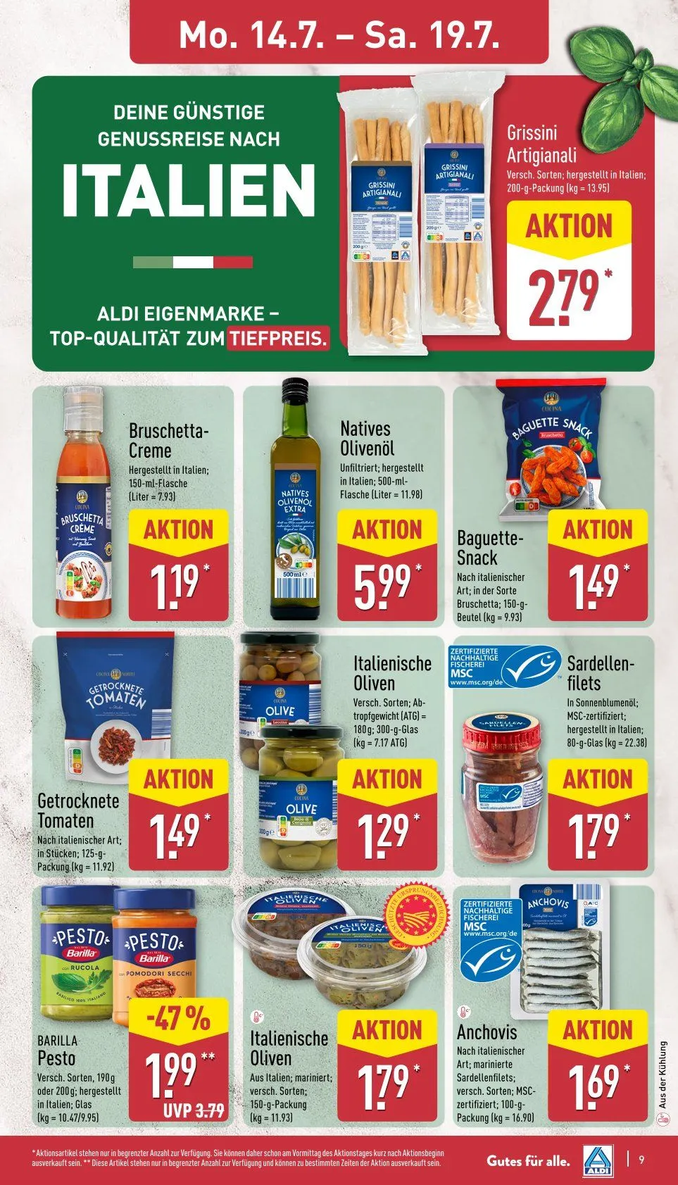 ALDI Nord Angebote von 14. Juli bis 19. Juli 2025 - Prospekt seite 9