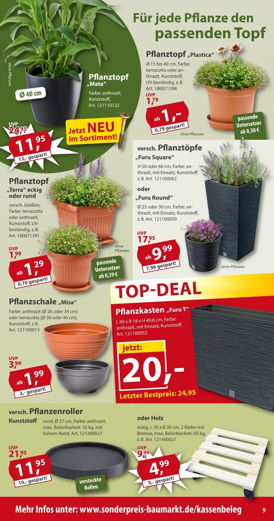 Sonderpreis-Baumarkt Prospekte von 7. März bis 13. März 2026 - Prospekt seite 9