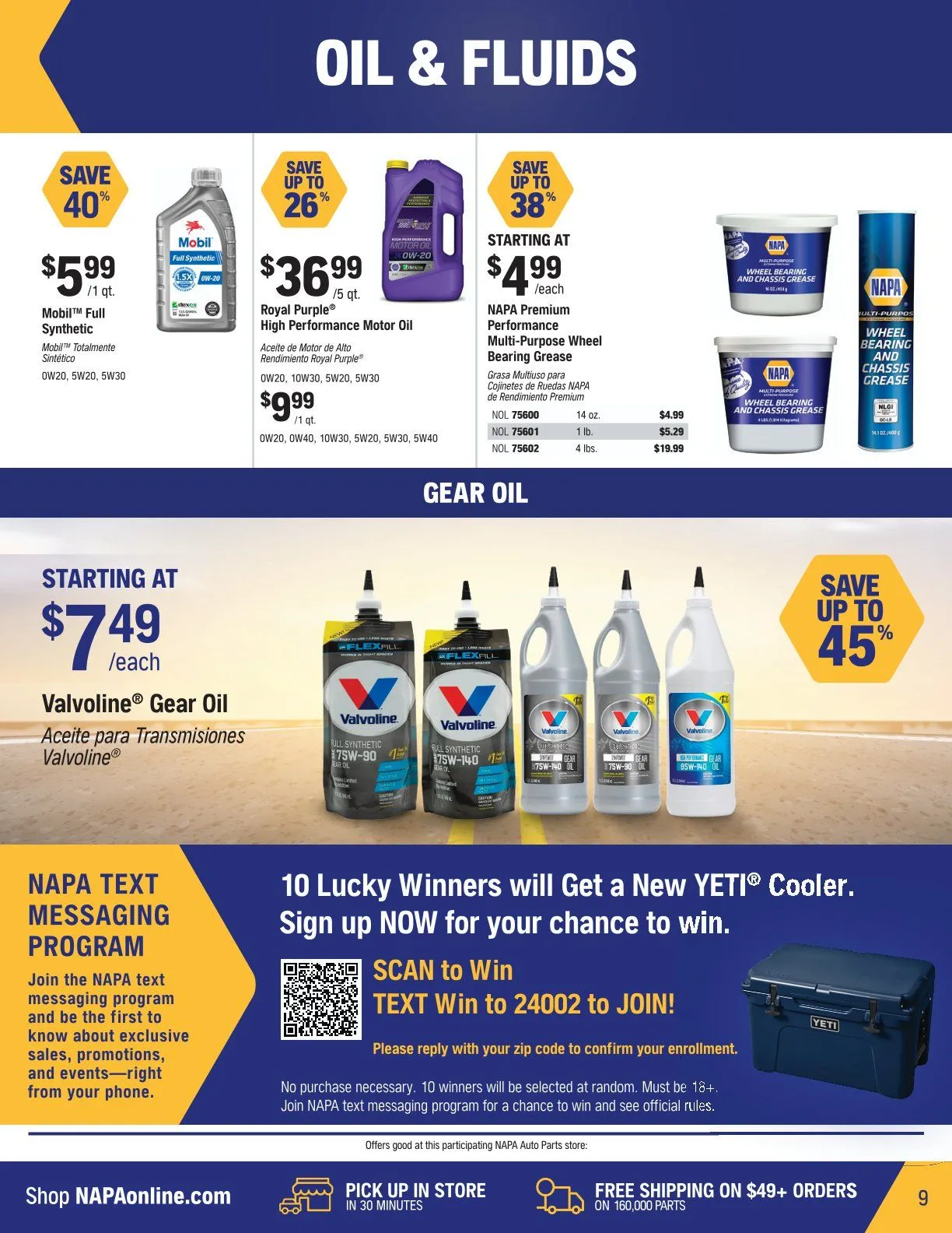 NAPA Auto Parts flyers from September 1 to October 31 2025 - flyer page 9
