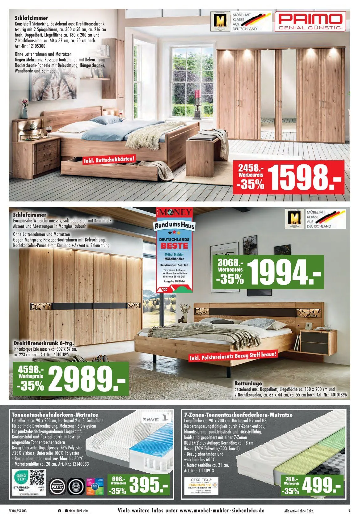 Möbel Mahler Prospekt von 1. April bis 29. April 2025 - Prospekt seite 9