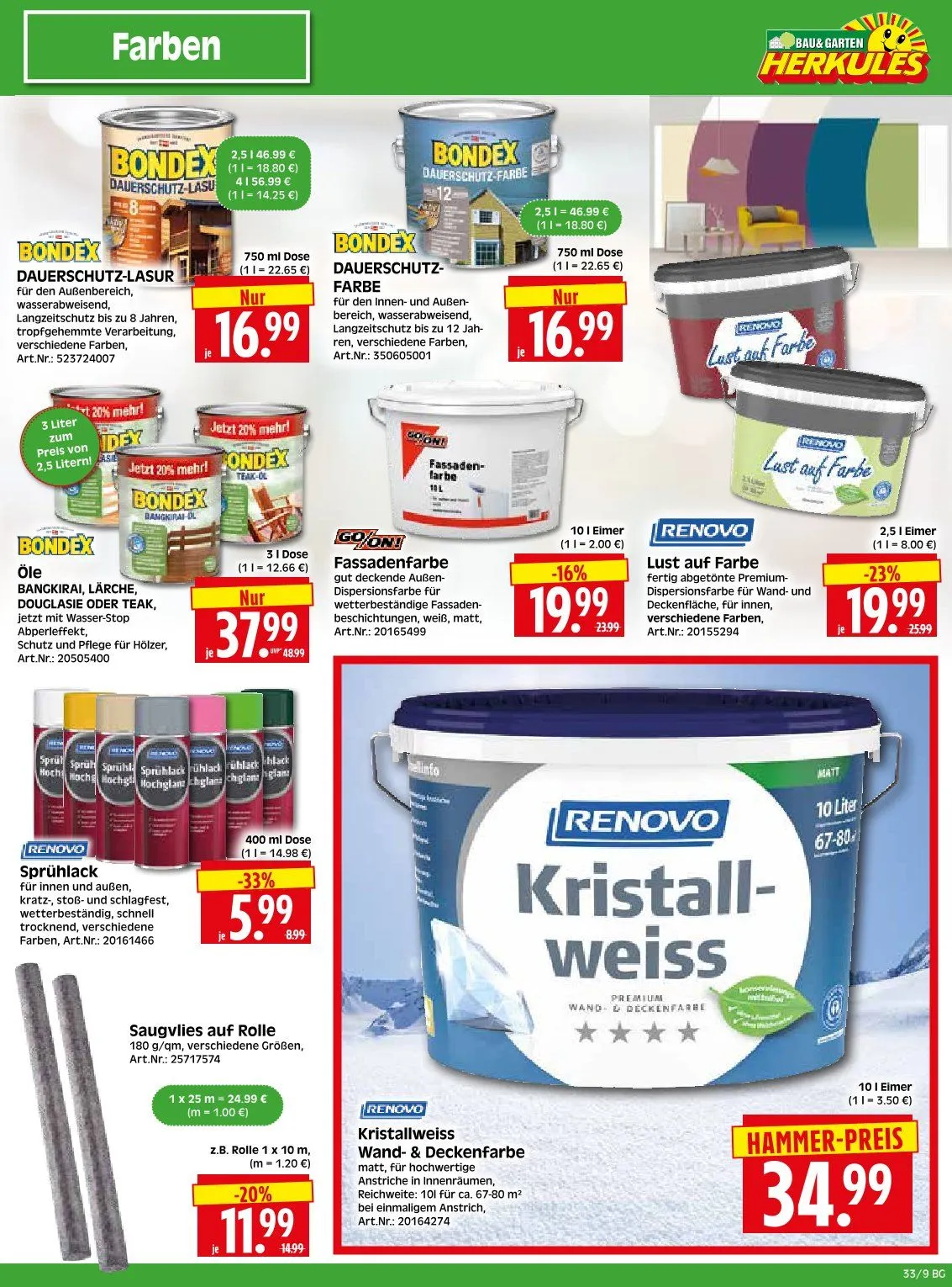 Herkules Baumarkt Angebote von 11. August bis 16. August 2025 - Prospekt seite 9