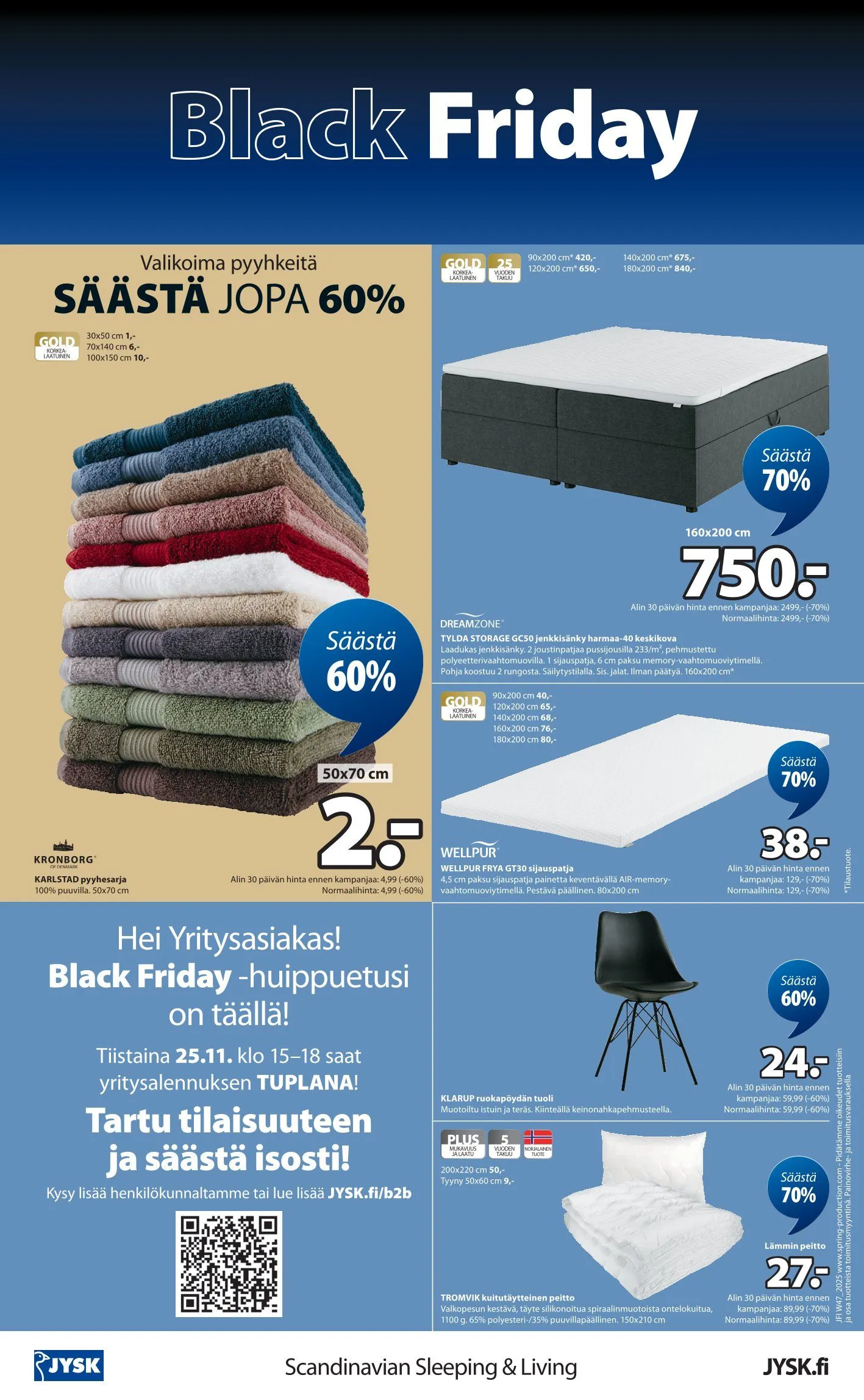 JYSK Black Friday Tarjoukset voimassa alkaen 20. marraskuuta - 30. marraskuuta 2025 - Tarjouslehti sivu 8