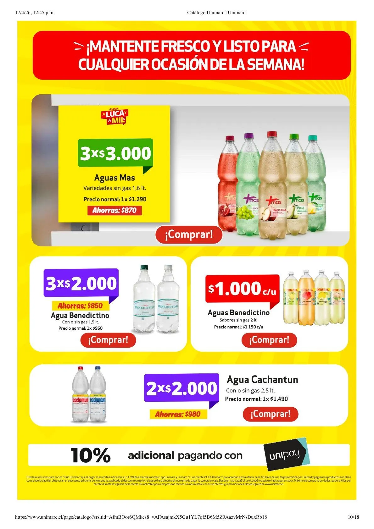 Catálogo de  Unimarc Ofertas 17 de abril al 20 de abril 2026 - Página 10