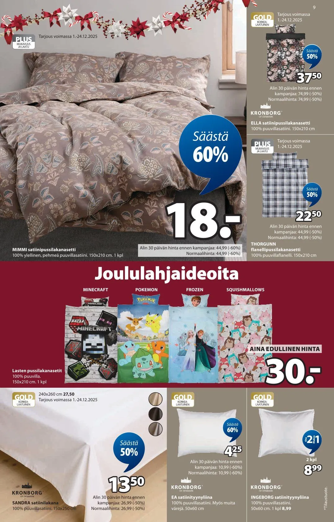 JYSK Tarjoukset voimassa alkaen 1. joulukuuta - 10. joulukuuta 2025 - Tarjouslehti sivu 9