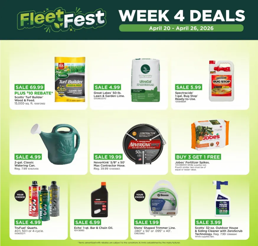 Weekly promotion Fleet Farm Sales spanning from April 20 to April 26 2026 - Page 10 for Catalogue 365