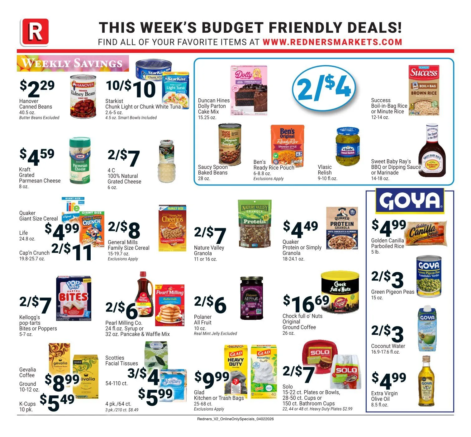 Weekly promotion Redner's Market Sales spanning from April 2 to April 8 2026 - Page 10 for Catalogue 365