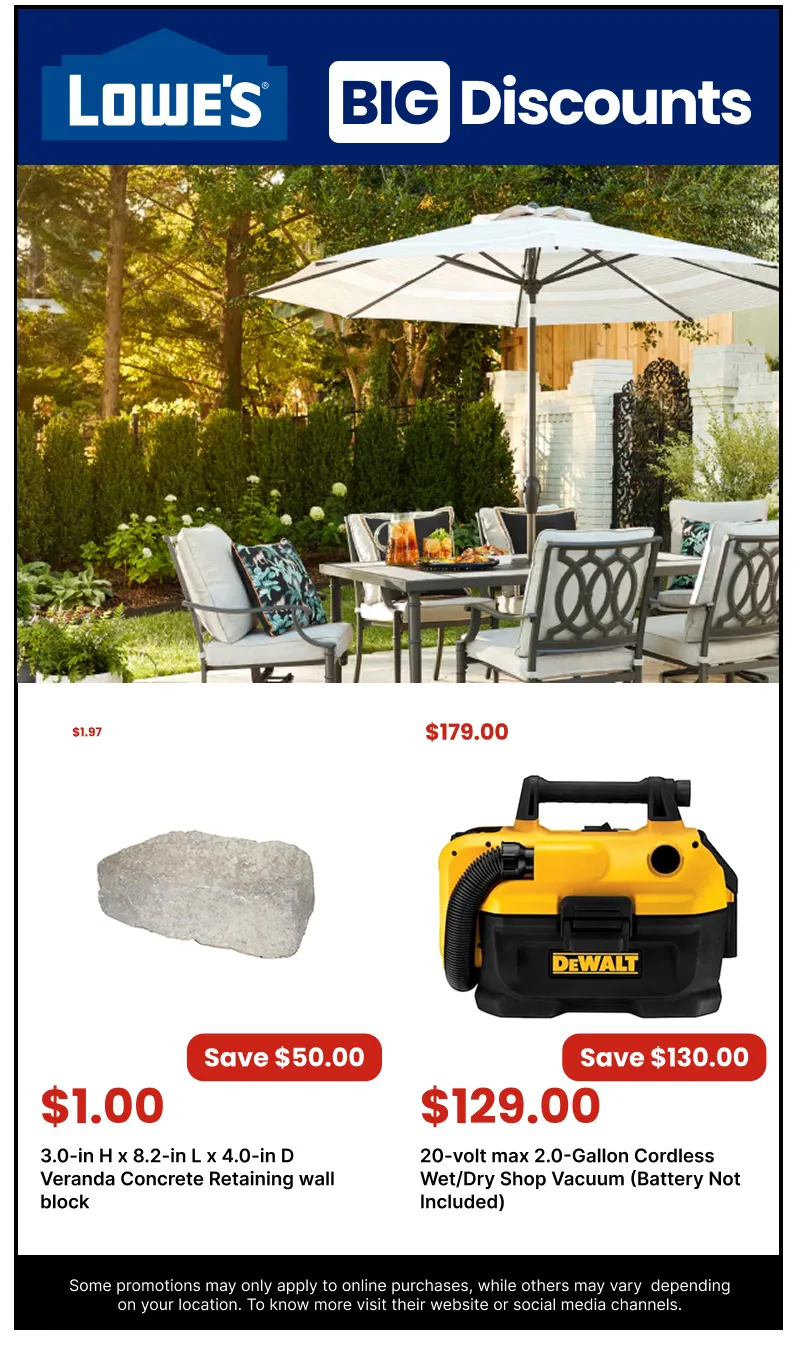 Weekly promotion Lowe's Sales spanning from April 6 to April 26 2026 - Page 10 for Catalogue 365