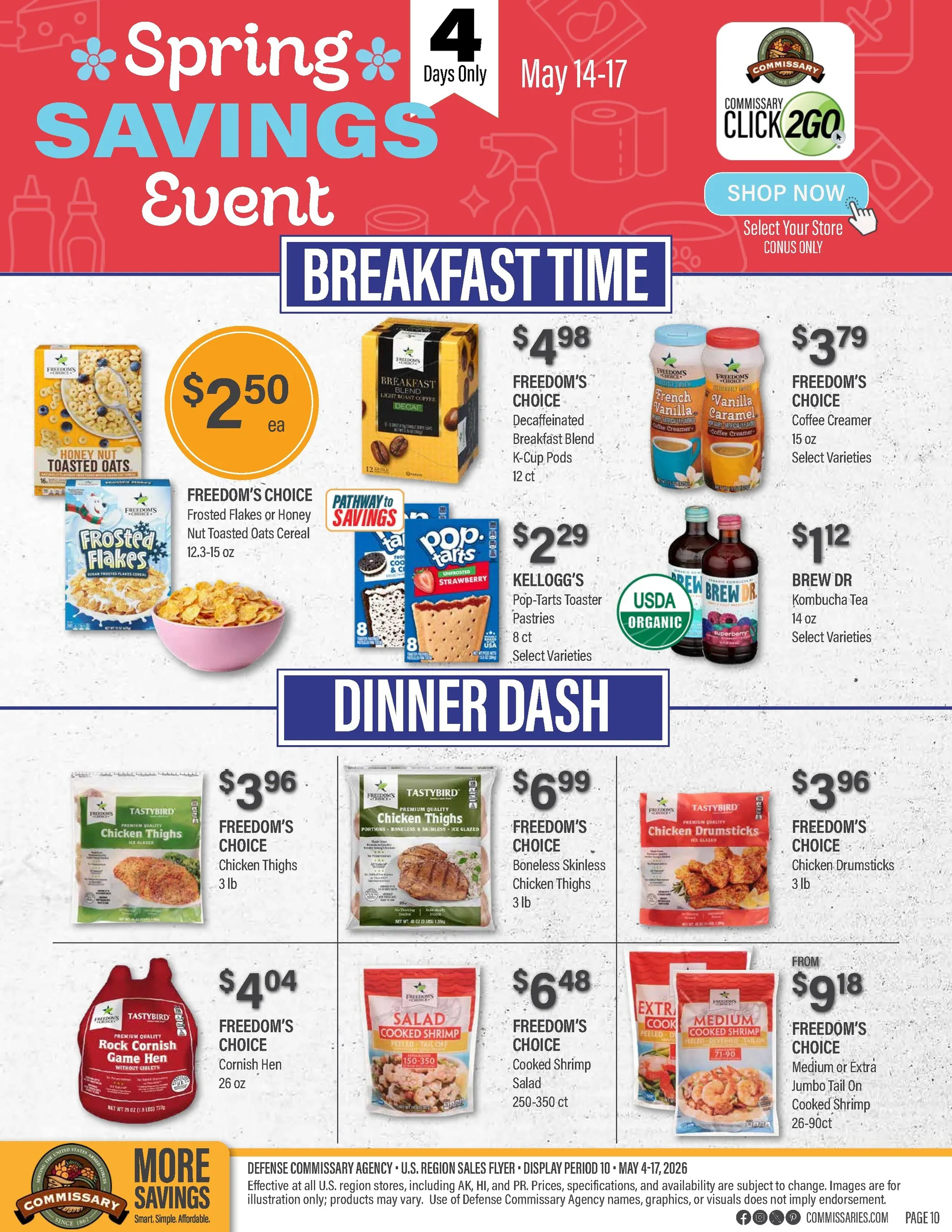 Weekly promotion Commissary Sales spanning from May 4 to May 17 2026 - Page 10 for Catalogue 365