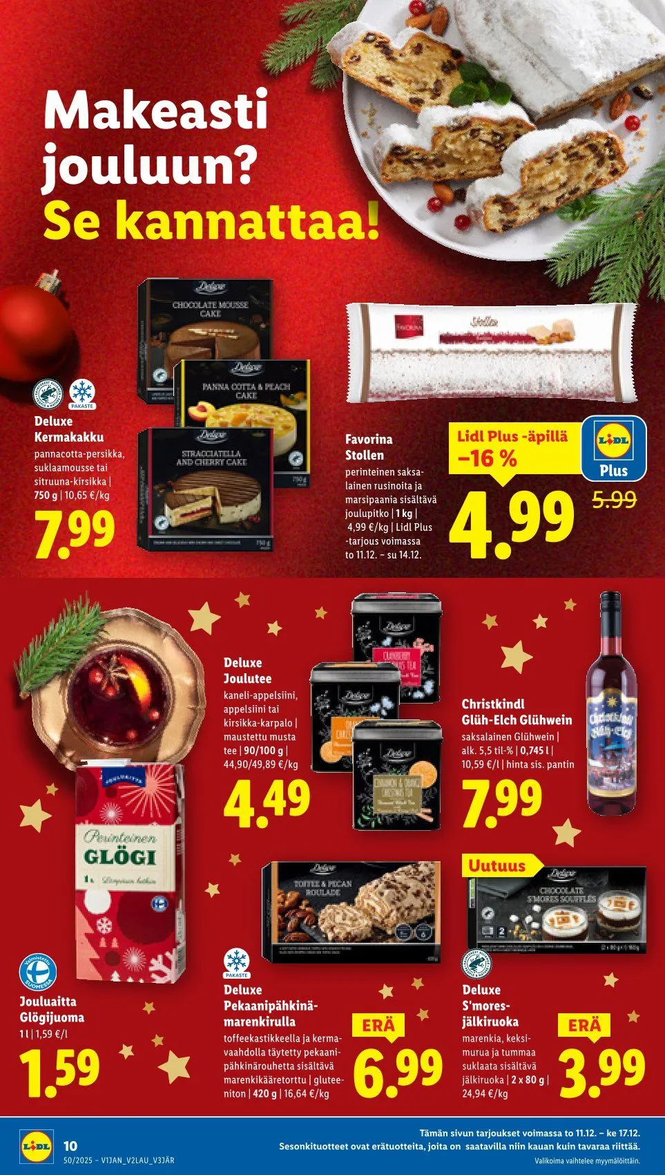 Lidl uusimmat tarjoukset voimassa alkaen 11. joulukuuta - 17. joulukuuta 2025 - Tarjouslehti sivu 10