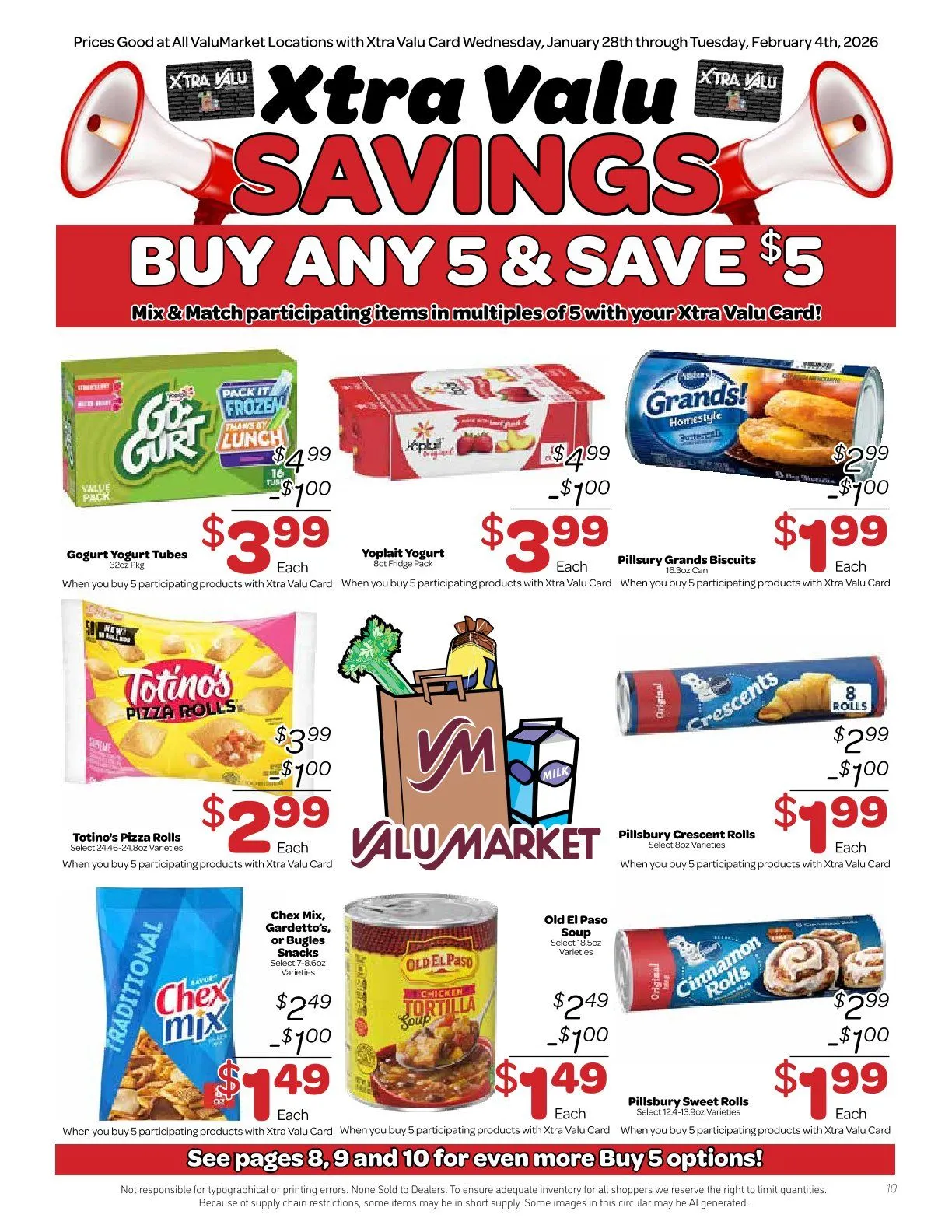 Weekly promotion ValuMarket Sales spanning from January 28 to February 4 2026 - Page 10 for Catalogue 365