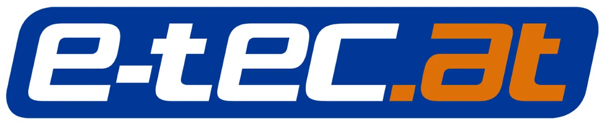 E-tec logo die aktuell Flugblatt