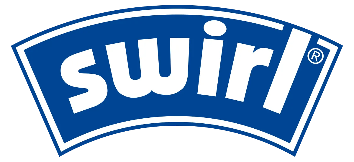 Swirl logo die aktuell Flugblatt