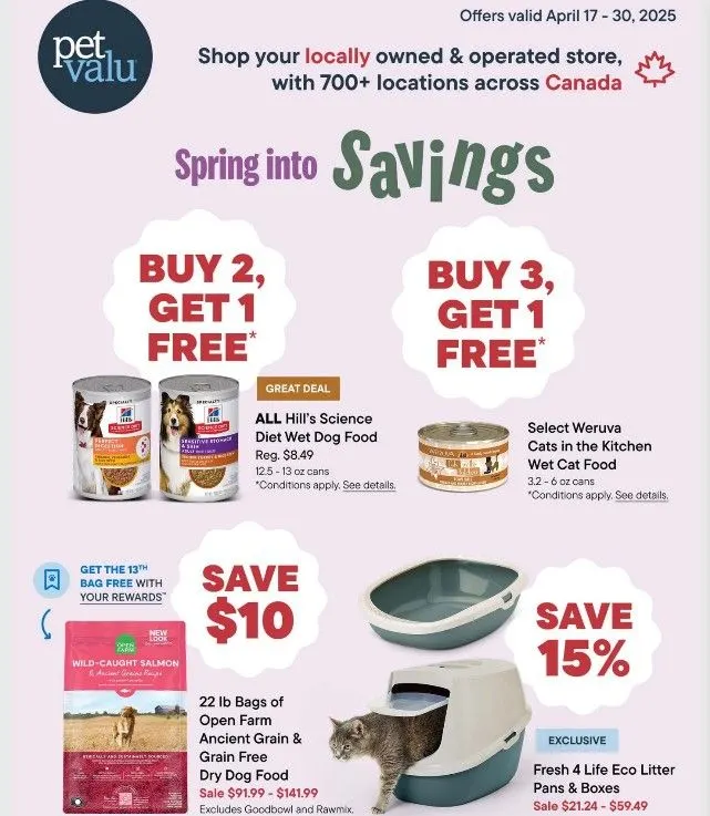 Pet Valu Sales from April 17 to April 30 2025 - flyer page