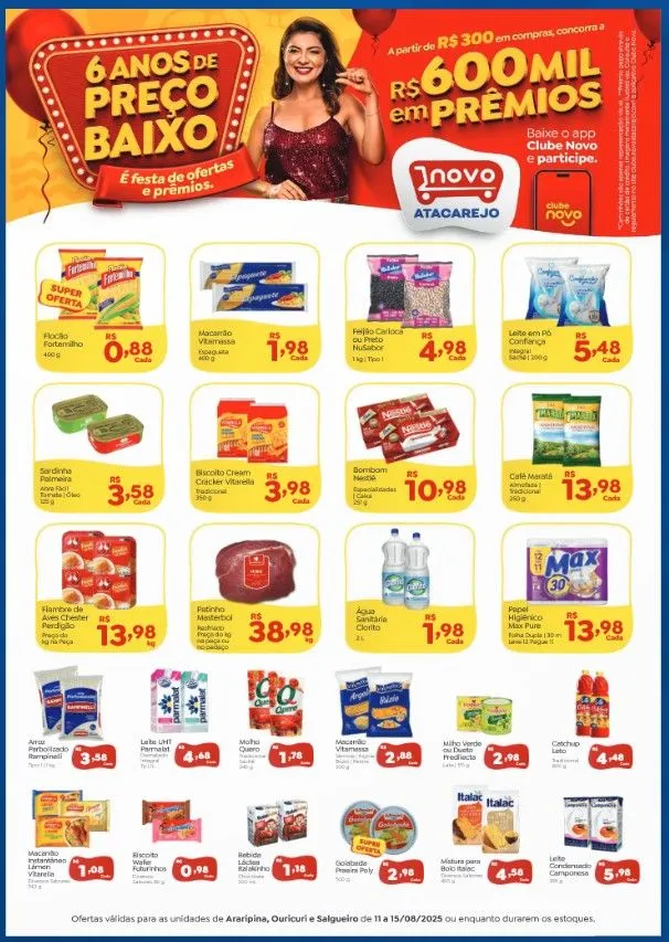 Encarte de Folhetos Novo Atacarejo 11 de agosto até 15 de agosto 2025 - Pagina 1