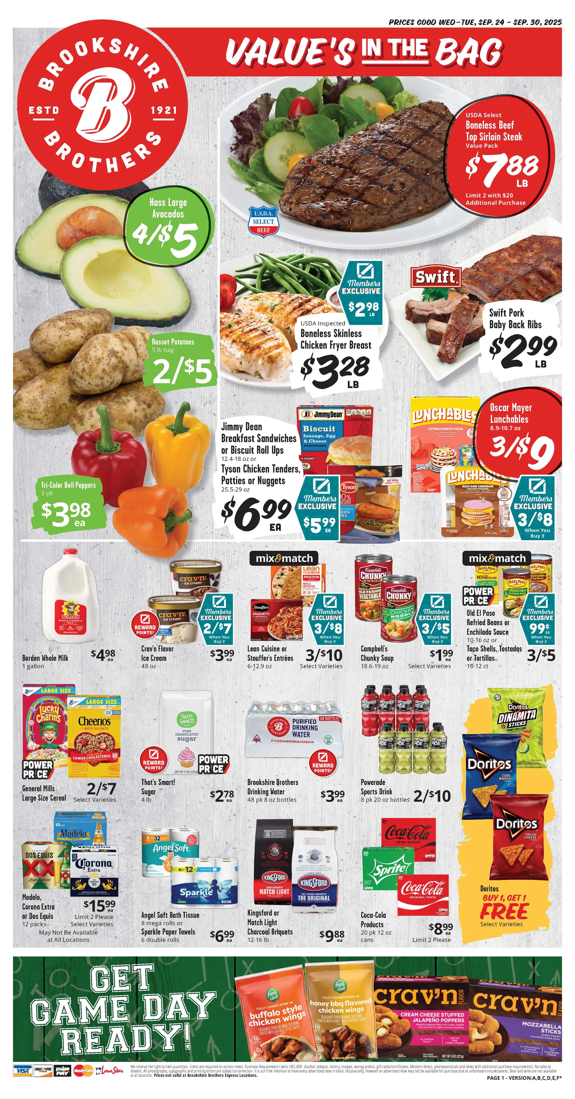 Weekly ad Brookshire Brothers Sales from September 24 to September 30 2025 - Page 1