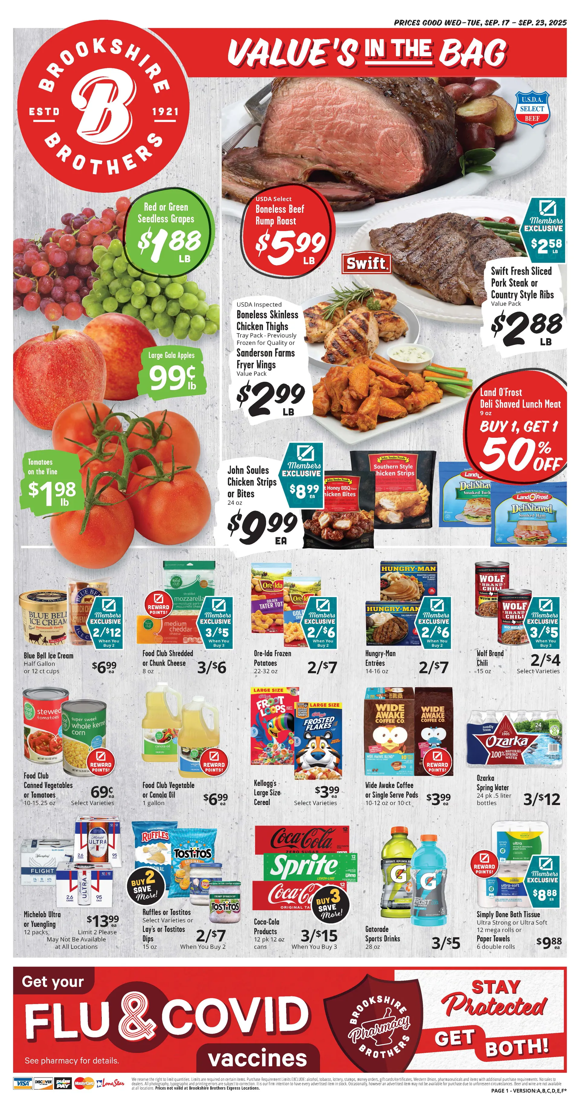 Weekly ad Brookshire Brothers Sales from September 18 to September 23 2025 - Page 1