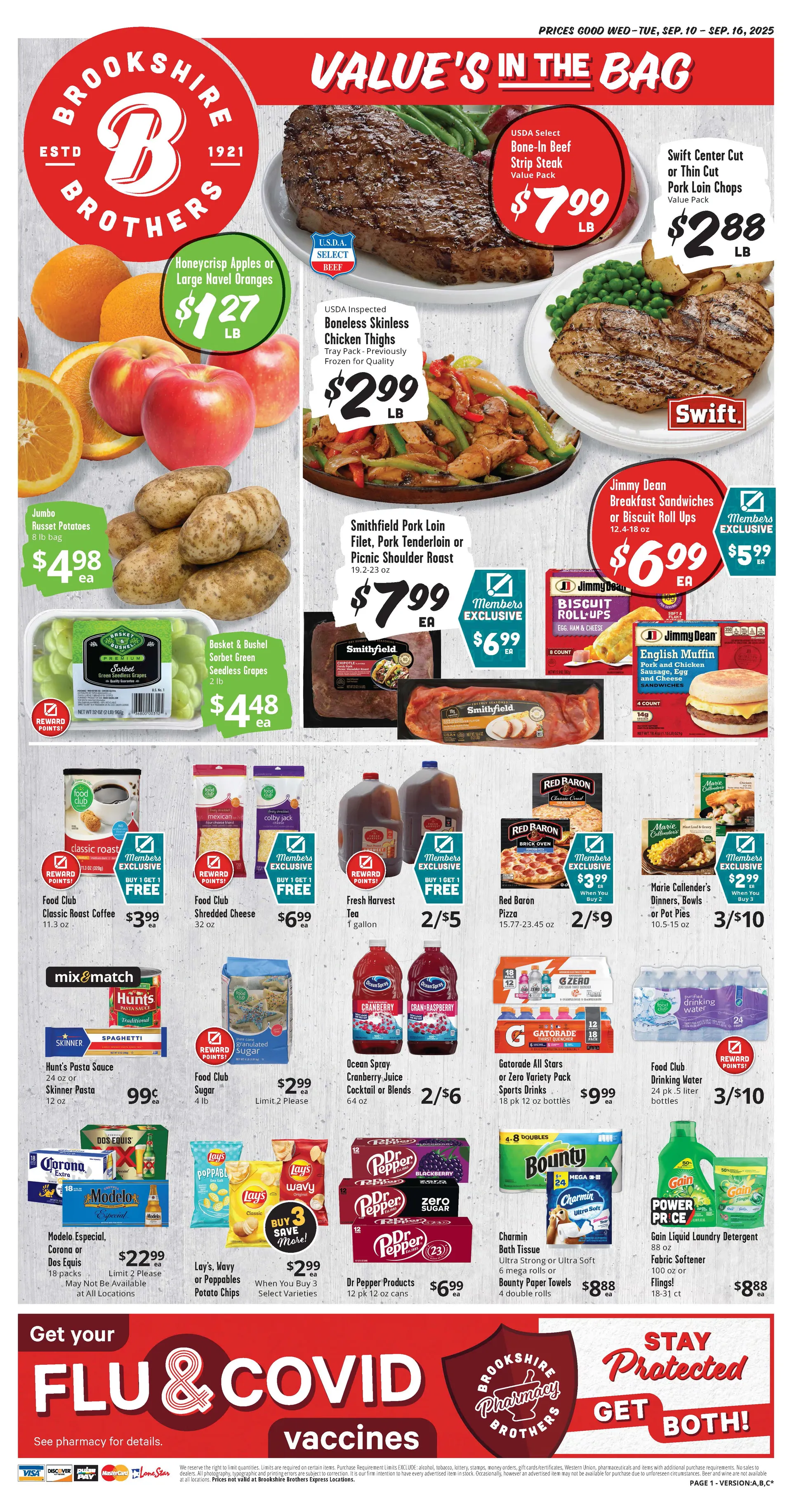 Weekly ad Brookshire Brothers Sales from September 10 to September 16 2025 - Page 1